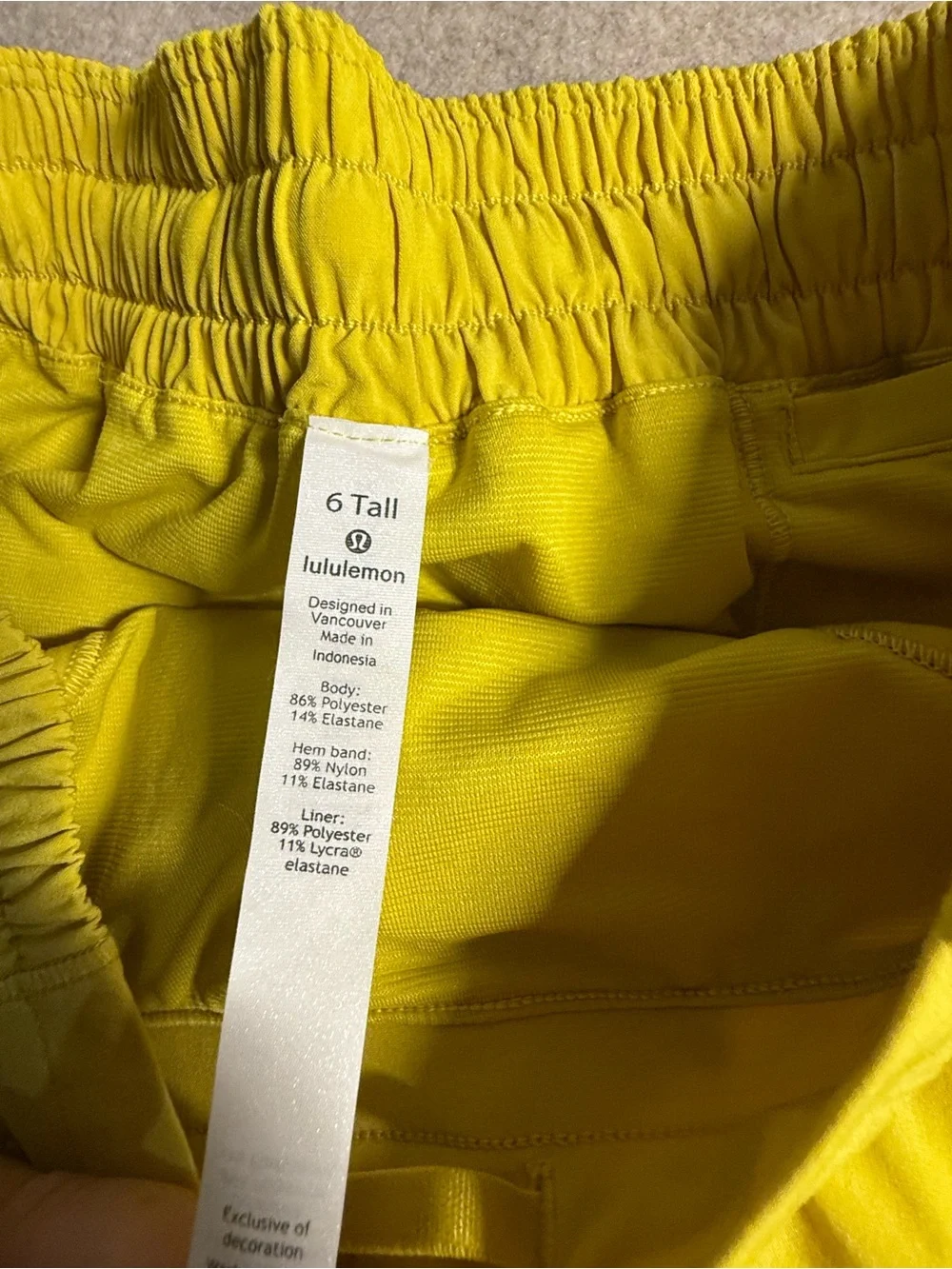 lululemon athletica Yellow Running Shorts with Peloton Detail